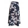 Spódnica MIDI czarna kwiaty