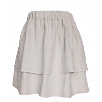 Spódniczka muślinowa warstwy falbany dziewczęca jasny beż