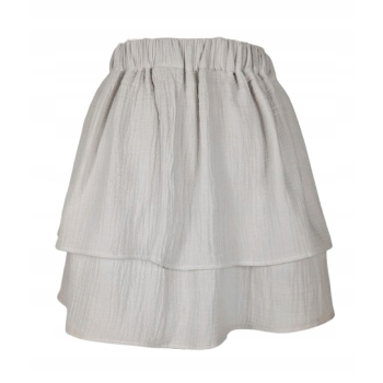 Spódniczka muślinowa warstwy falbany dziewczęca jasny beż