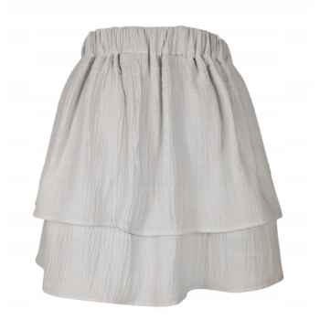 Spódniczka muślinowa warstwy falbany dziewczęca jasny beż