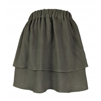 Spódniczka muślinowa warstwy falbany dziewczęca Khaki