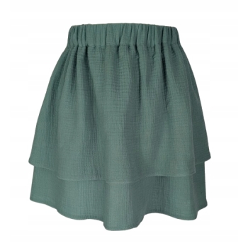 Spódniczka muślinowa warstwy falbany dziewczęca miętowa