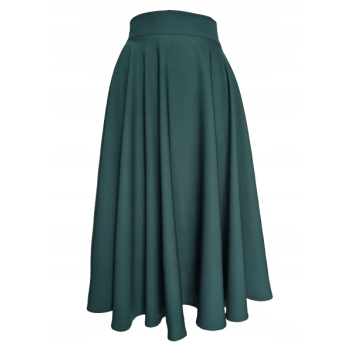 Spódnica koło Midi zieleń butelkowa na wymiar