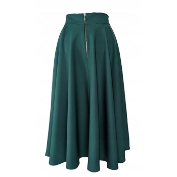 Spódnica koło Midi zieleń butelkowa na wymiar