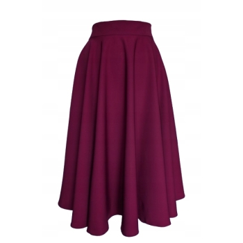 Spódnica koło Midi bordowa na wymiar