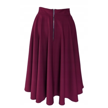 Spódnica koło Midi bordowa na wymiar