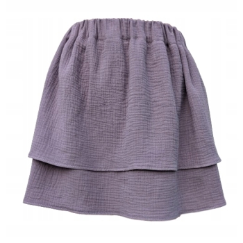 Spódniczka muślin bawełna falbany guma indyjski róż produkcja Polska