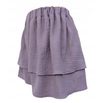 Spódniczka muślin bawełna falbany guma indyjski róż produkcja Polska