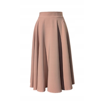 Spódnica koło Midi beżowa na wymiar Polska Produkcja rozkloszowana