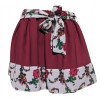 Spódniczka dziewczęca bordowa kwiaty folk na gumie na wymiar