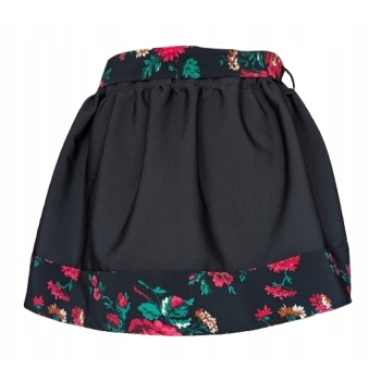 Spódniczka dziewczęca czarna kwiaty folk na gumie na wymiar
