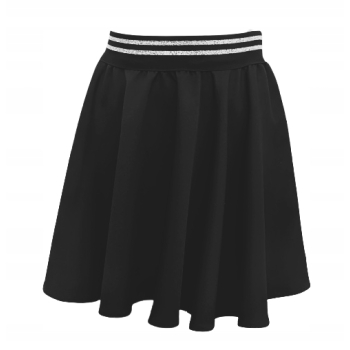 Spódniczka dziewczęca galowa czarna na gumie rozkloszowana uniwersalna