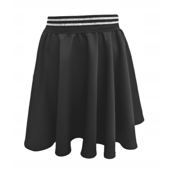 Spódniczka dziewczęca galowa czarna na gumie rozkloszowana uniwersalna