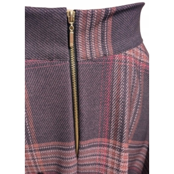 Spódnica koło Midi brązowa krata na wymiar Polska Produkcja rozkloszowana