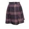 Spódnica MINI kontrafałdy brązowa krata na wymiar na zamówienie