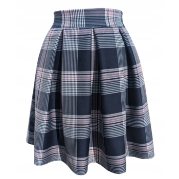 Spódnica MINI kontrafałdy niebieska granatowa krata na wymiar na zamówienie