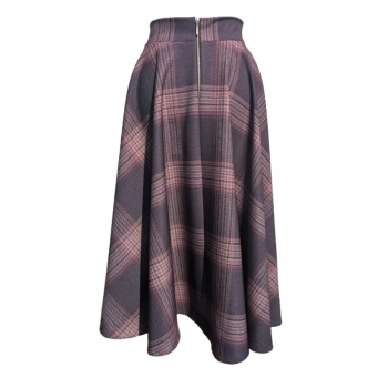 Spódnica koło Midi brązowa krata