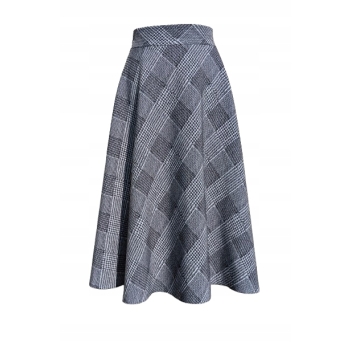 Spódnica klosz MIDI szara krata