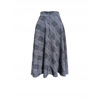 Spódnica klosz MIDI szara krata