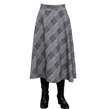 Spódnica klosz MIDI szara krata