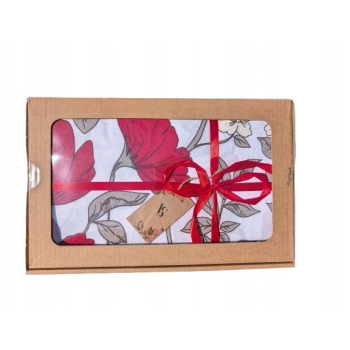 Pościel bawełniana poszewki 220x200cm na prezent 5 elementów kwiaty