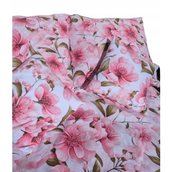 Pościel bawełniana poszewki 220x200cm na prezent 5 elementów kwiaty