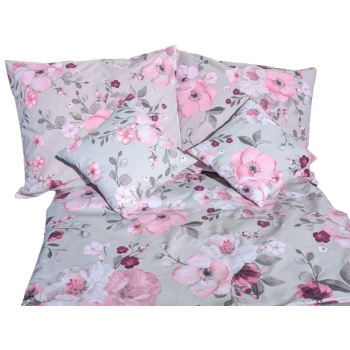 Pościel bawełniana poszewki 220x200cm na prezent 5 elementów kwiaty
