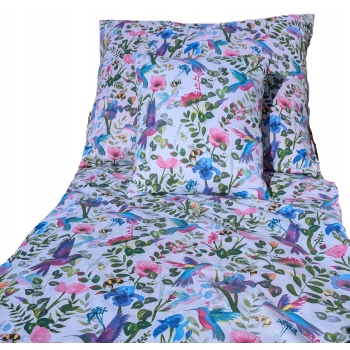 Pościel bawełniana poszewki 160x200cm na prezent 3 elementy kwiaty