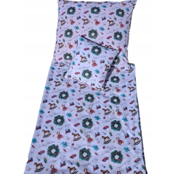 Pościel bawełniana poszewki 160x200cm na prezent 3 elementy świąteczna