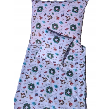 Pościel bawełniana poszewki 160x200cm na prezent 3 elementy świąteczna