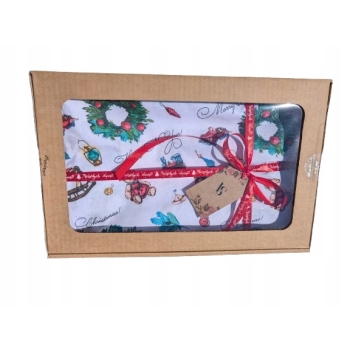 Pościel bawełniana poszewki 160x200cm na prezent 3 elementy świąteczna