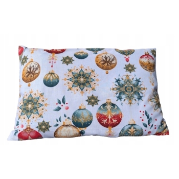 Poduszka ozdobna świąteczna bawełna 40x60cm Boże Narodzenie kokarda