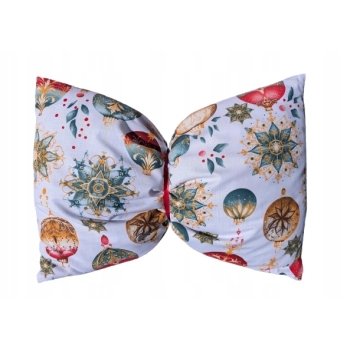 Poduszka ozdobna świąteczna bawełna 40x60cm Boże Narodzenie kokarda