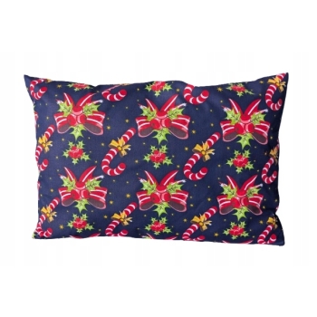 Poduszka ozdobna świąteczna bawełna 40x60cm Boże Narodzenie kokarda