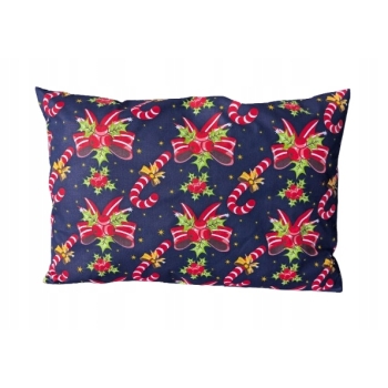 Poduszka ozdobna świąteczna bawełna 40x60cm Boże Narodzenie kokarda