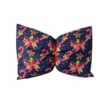 Poduszka ozdobna świąteczna bawełna 40x60cm Boże Narodzenie kokarda