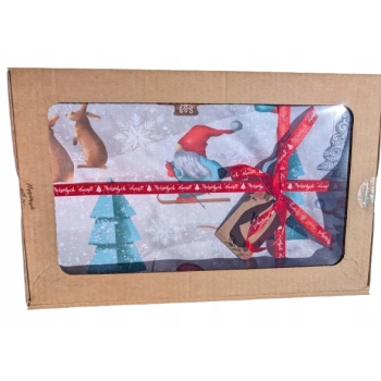 Pościel bawełniana poszewki 160x200cm na prezent 3 elementy świąteczna