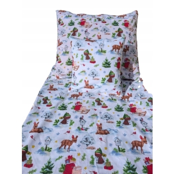 Pościel bawełniana poszewki 160x200cm na prezent 3 elementy świąteczna