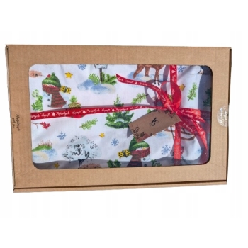 Pościel bawełniana poszewki 160x200cm na prezent 3 elementy świąteczna