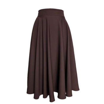 Spódnica Midi brązowa czekolada Polska Produkcja rozkloszowana koło