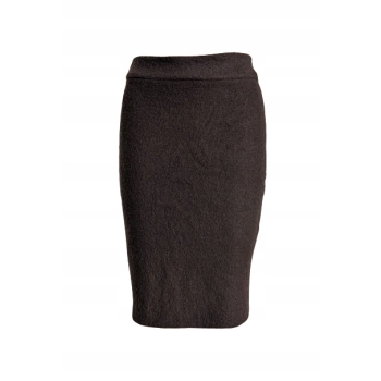 Spódnica wełniana tuba brązowa czekolada wełna