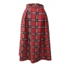 Spódnica czerwona MIDI krata kontrafałdy na wymiar