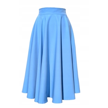 Spódnica Midi błękitna na wymiar Polska Produkcja galowa rozkloszowana SML
