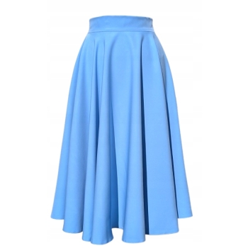 Spódnica Midi błękitna na wymiar Polska Produkcja galowa rozkloszowana SML