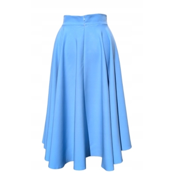 Spódnica Midi błękitna  Polska Produkcja rozkloszowana koło wiosna lato