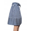 Bawełniana spódnica midi w paski granatowe kieszenie gumka w pasie + pasek