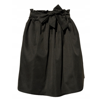 Czarna spódnica mini kieszenie gumka w pasie + pasek galowa