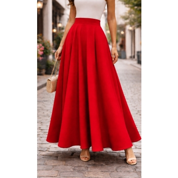 Spódnica MAXI elegancka czarna czerwona biała szyta na wymiar miarę S M L