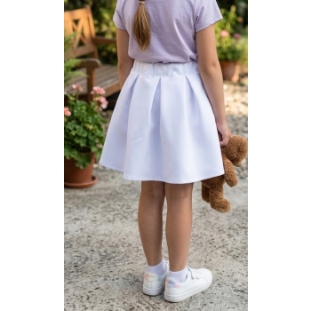 Spódniczka biała kontrafałdy na gumie komunia szyta na miarę