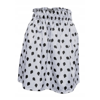 Spódniczka mini biała cętki na gumie kieszenie uniwersalna S M L